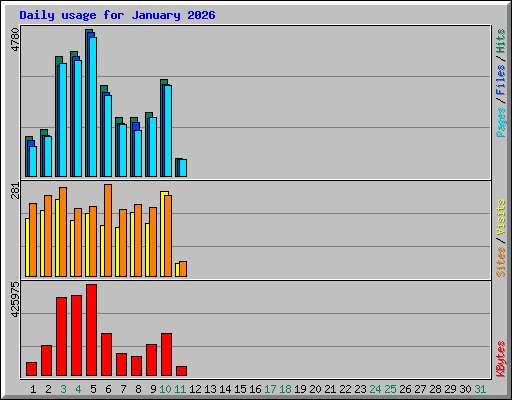 Daily usage for January 2026