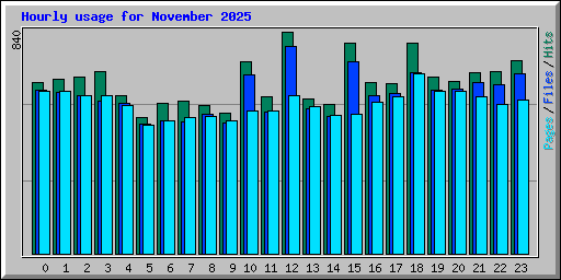 Hourly usage for November 2025